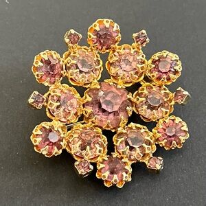 Elegant Gold and Purple Brooch